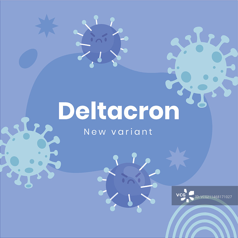 手绘Deltacron扁平风格插画图片素材