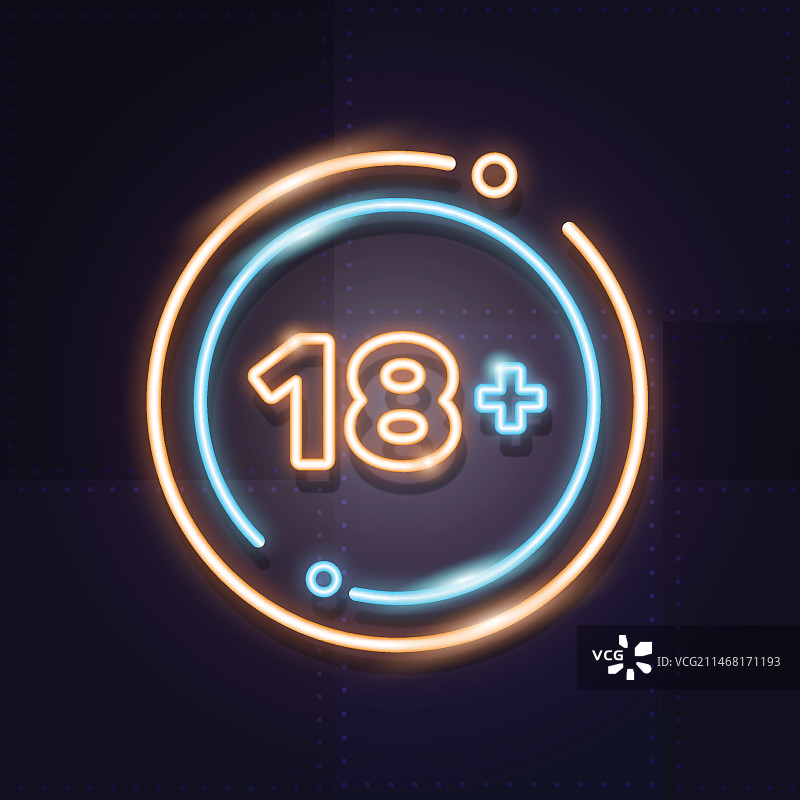 霓虹风格的18号数字图片素材