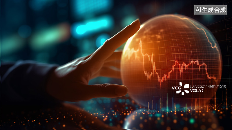 【AI数字艺术】全球金融经济科技线条数据背景图片素材