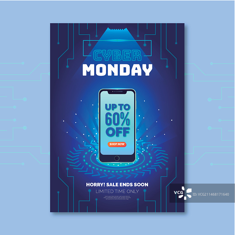 逼真的网络星期一宣传单模板图片素材