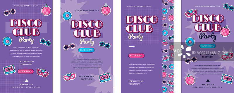 手绘迪斯科派对Instagram帖子图片素材