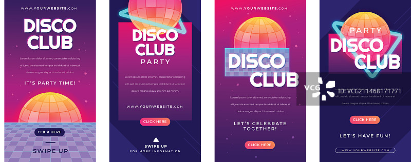 渐变复古蒸汽波迪斯科派对Instagram快拍图片素材