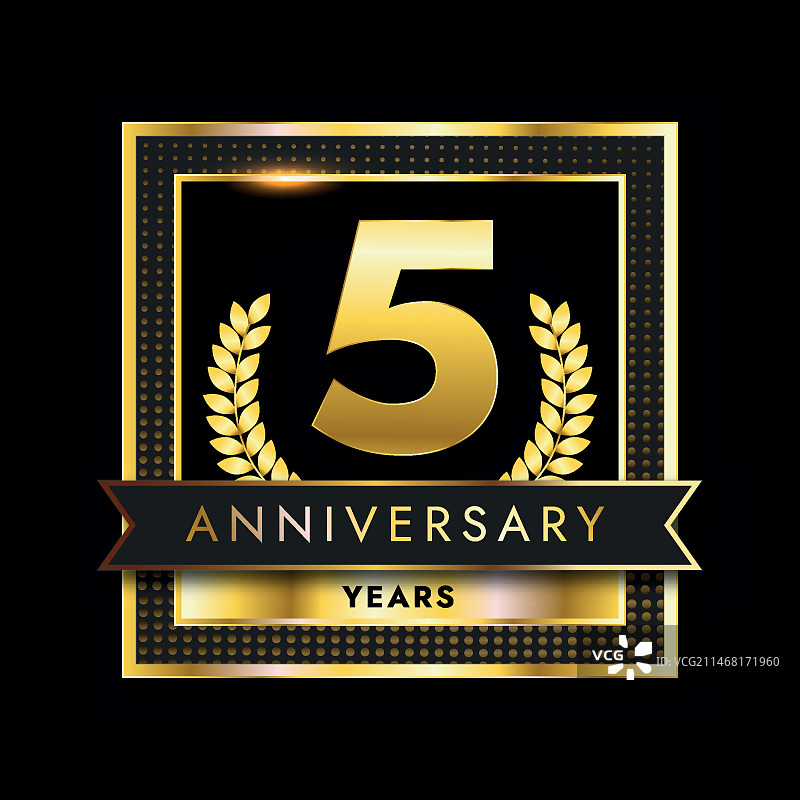 渐变5周年纪念和生日图片素材