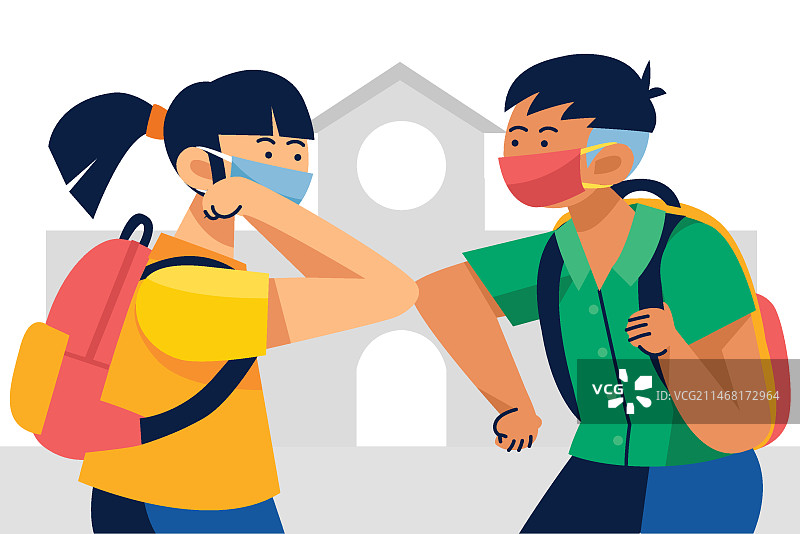 新常态下小学生问候图片素材