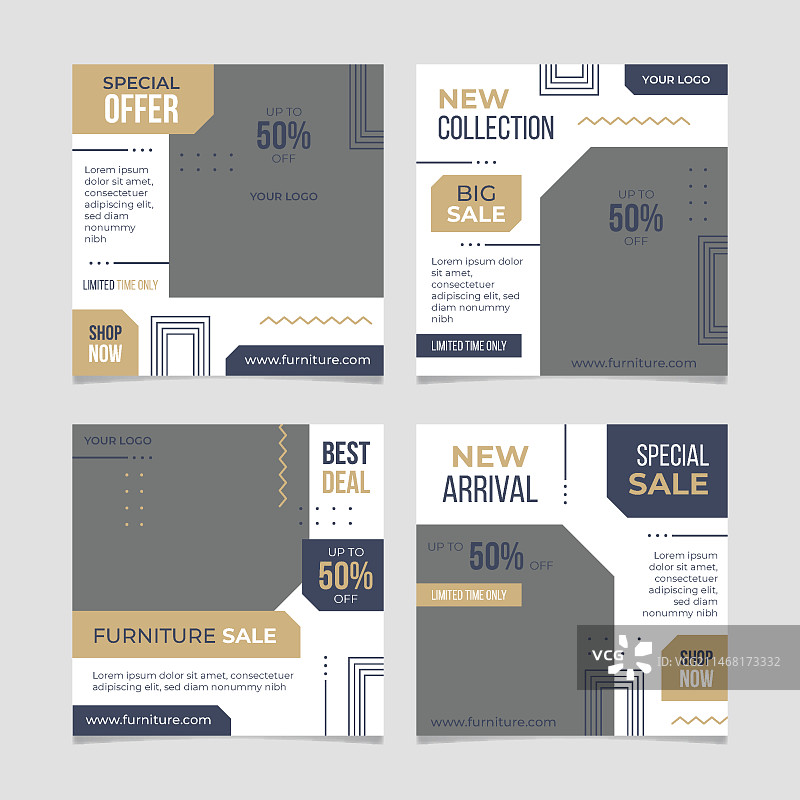 家具促销Instagram帖子合集图片素材