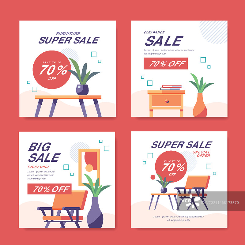 家具促销Instagram帖子合集图片素材