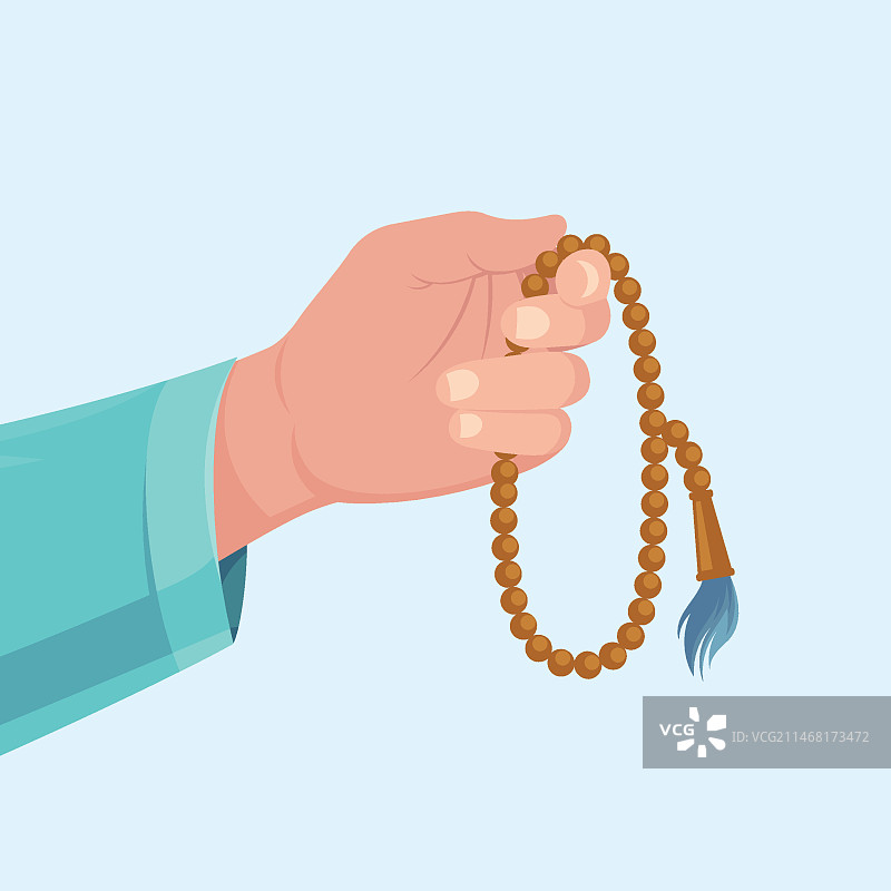 手绘扁平风泰斯比赫念珠插画图片素材