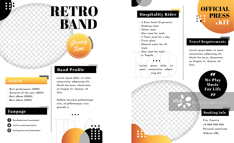 扁平风格媒体资料袋模板图片素材