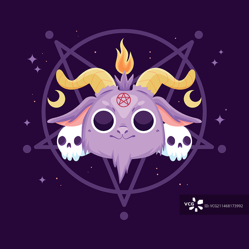 手绘巴风特插画图片素材