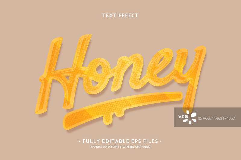 蜂蜜文字效果图片素材