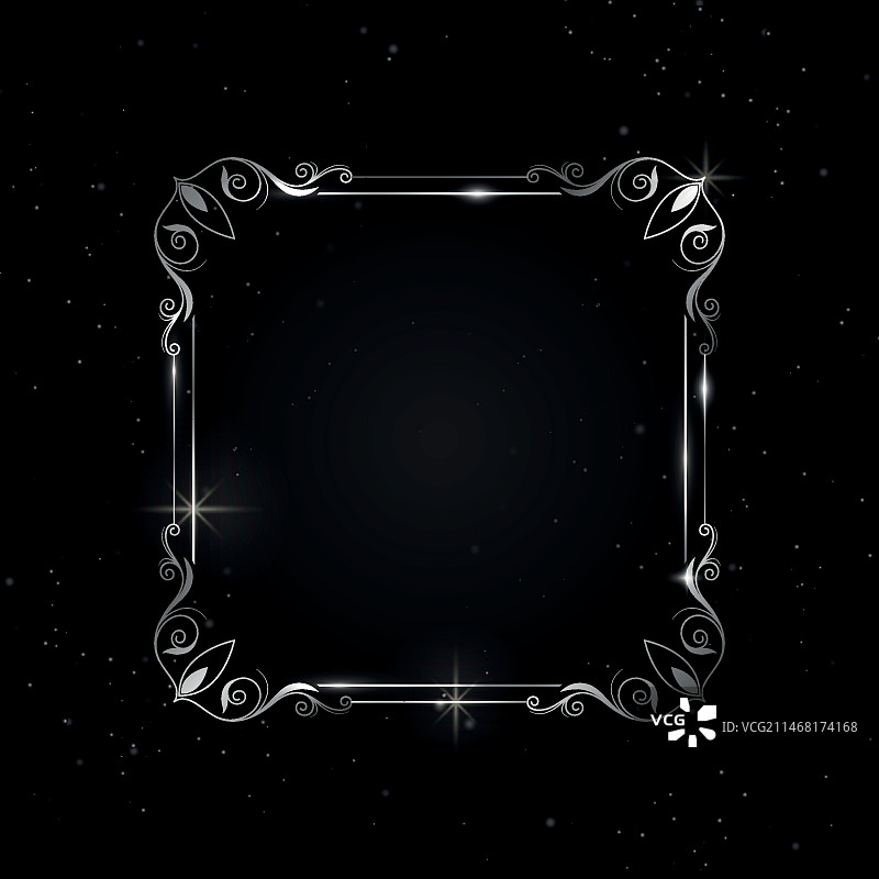 逼真银色相框设计图片素材