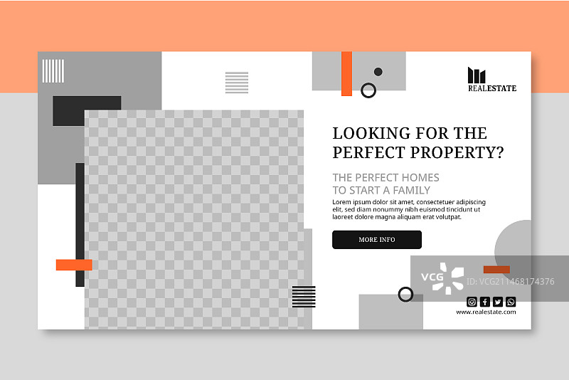 带照片的房地产banner模板图片素材