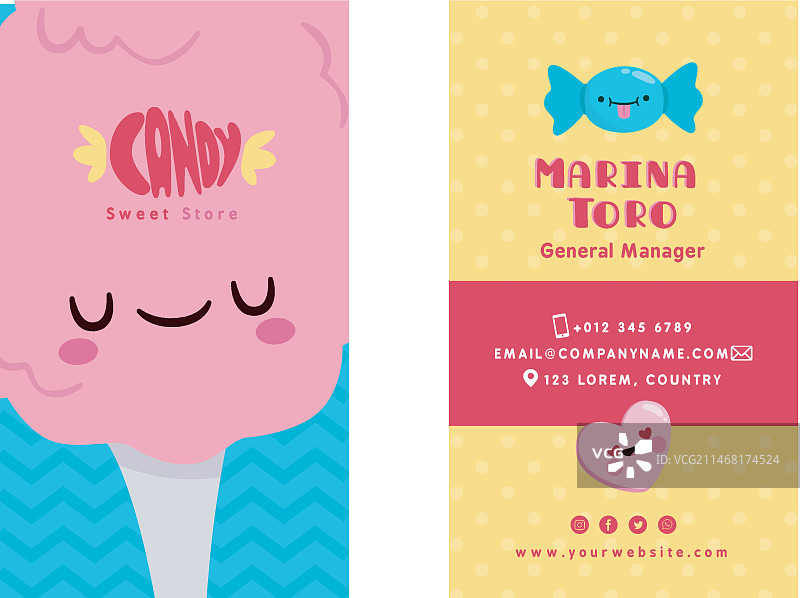 糖果店名片模板图片素材