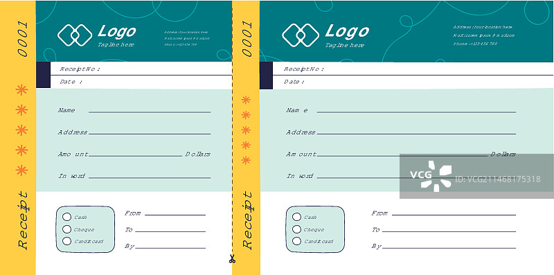 扁平风格收据簿模板图片素材