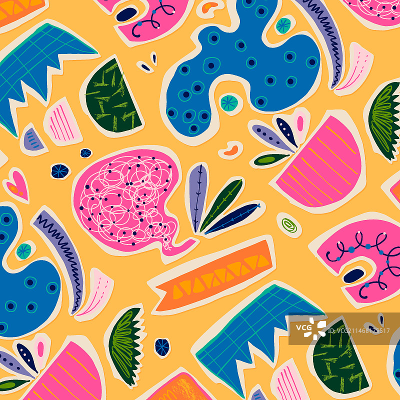 手绘剪纸拼贴图案图片素材