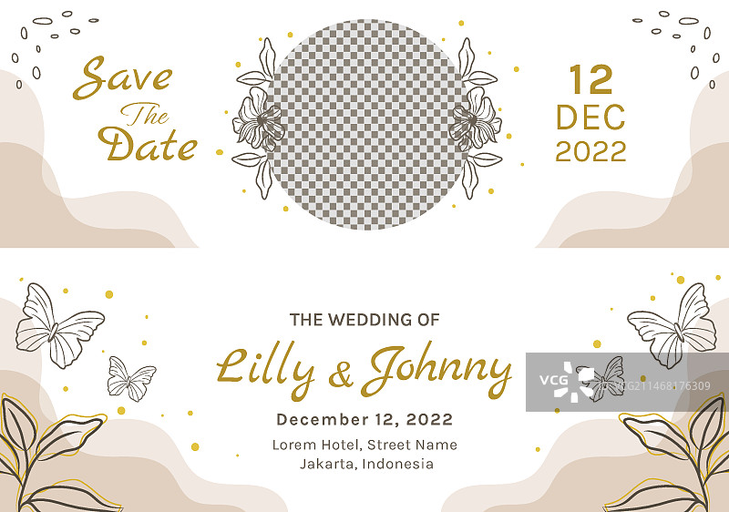 手绘婚礼庆典横幅图片素材