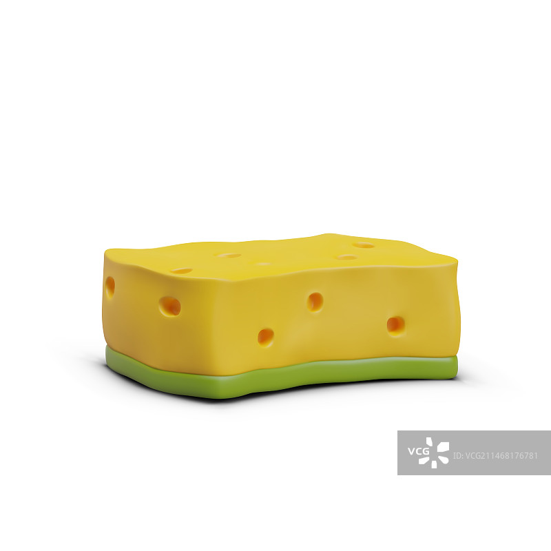 柔软多孔的黄色清洁海绵图片素材