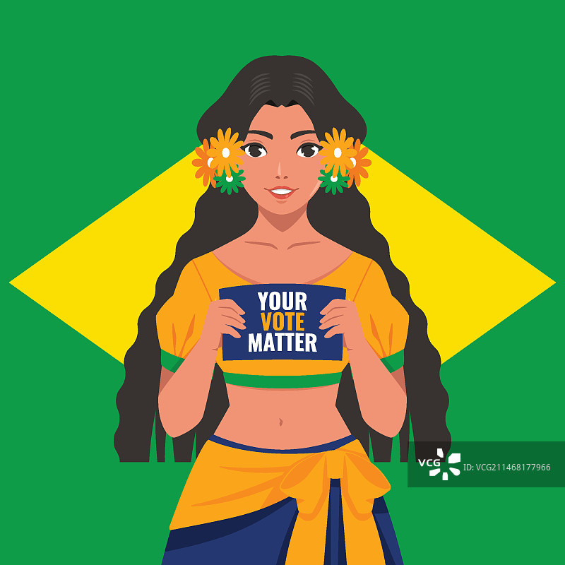 巴西总统选举扁平风格插画图片素材