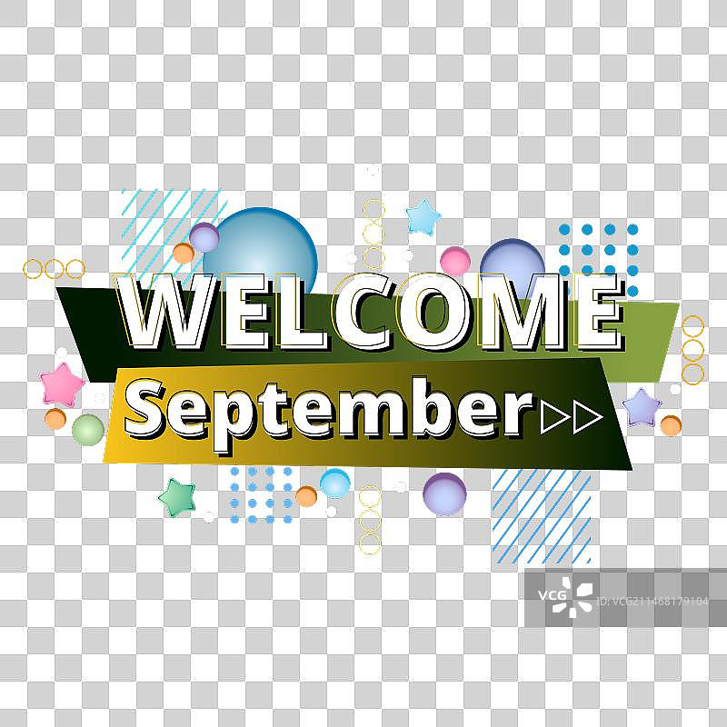 欢迎九月问候语图片素材