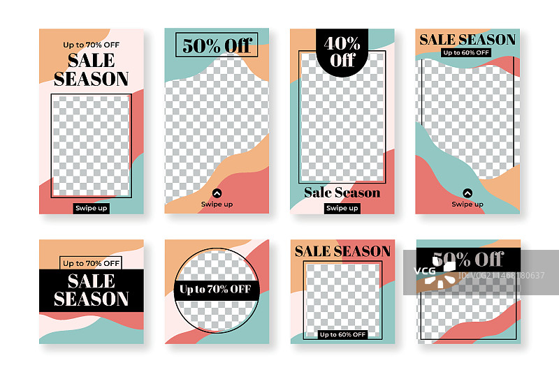 用于销售的Instagram帖子和快拍合集图片素材