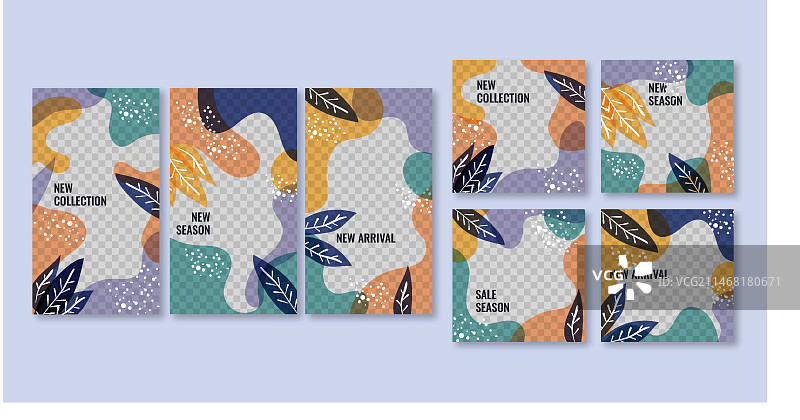 带花卉装饰的Instagram帖子和快拍素材图片素材