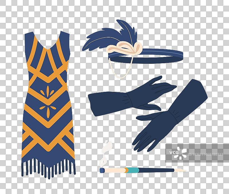 20世纪20年代复古女性配饰图片素材