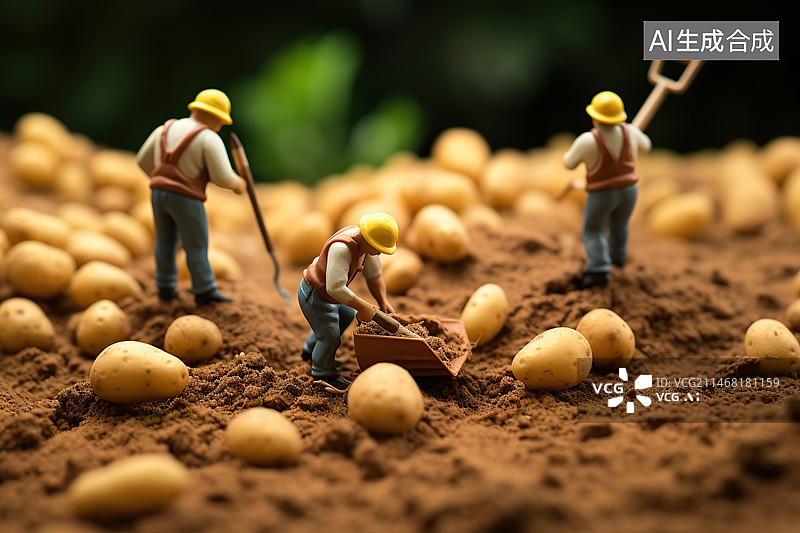 【AI数字艺术】正在挖土豆的人图片素材