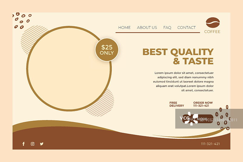 最佳品质和口味咖啡着陆页图片素材