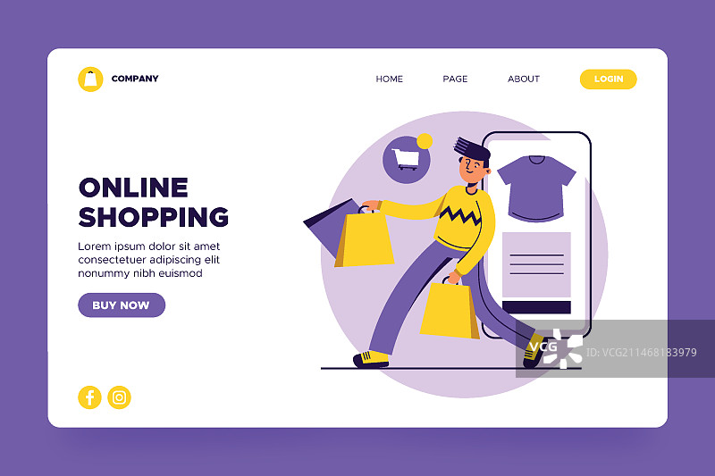在线购物引导页图片素材