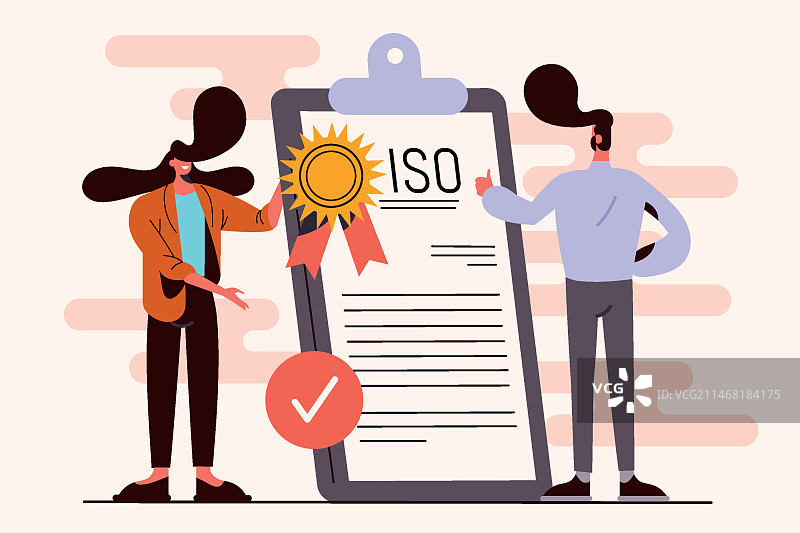 ISO认证概念插画图片素材