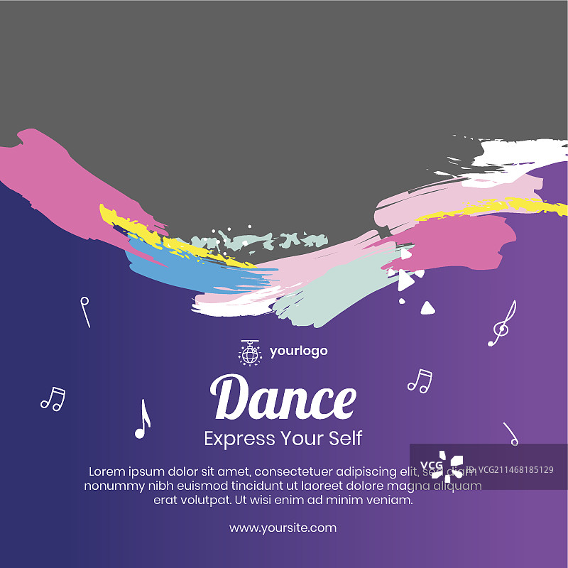 舞蹈宣传单方形设计图片素材