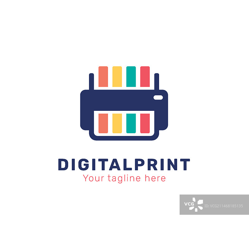 扁平风格印刷厂Logo模板图片素材