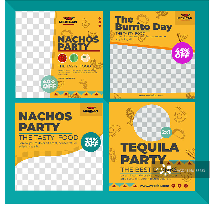 墨西哥餐厅Instagram帖子图片素材