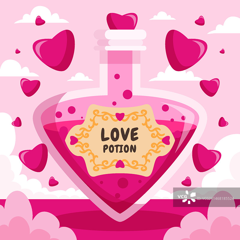扁平风格粉色药水插画图片素材
