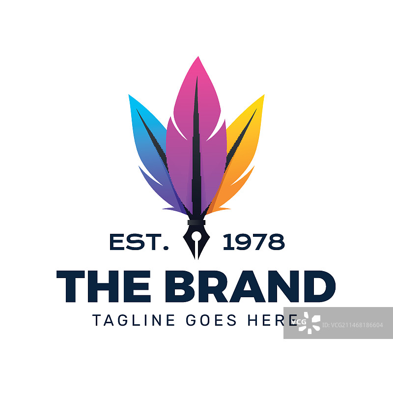羽毛笔Logo模板图片素材