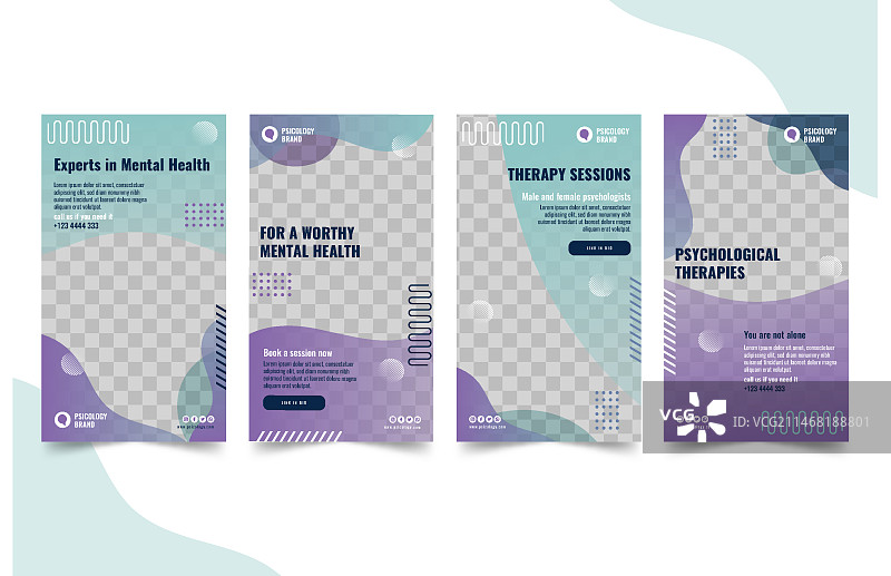 心理咨询Instagram故事模板图片素材