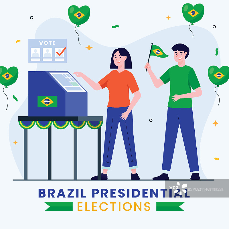 巴西总统选举扁平插画图片素材