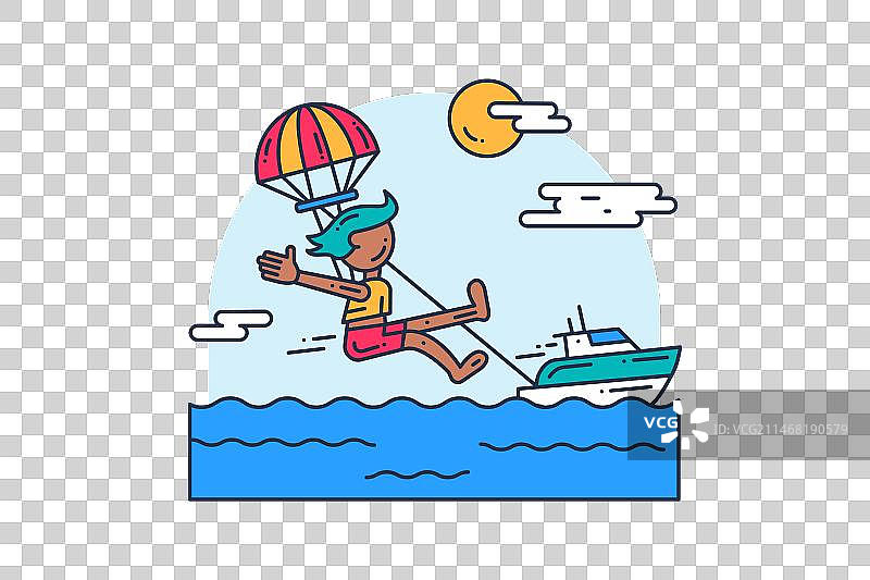 平地滑翔伞运动图片素材