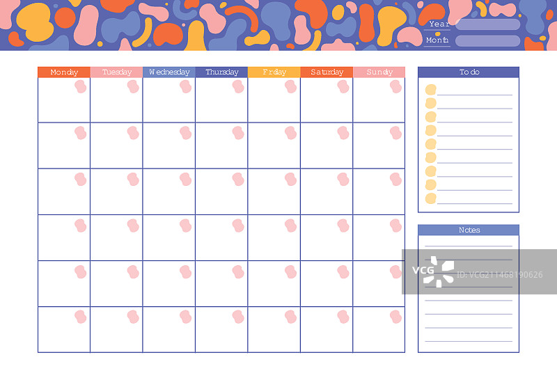 2023年月历扁平风模板图片素材