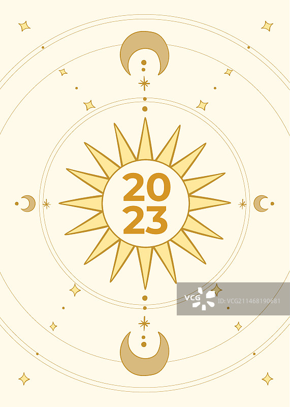 手绘2023年日历封面插画图片素材