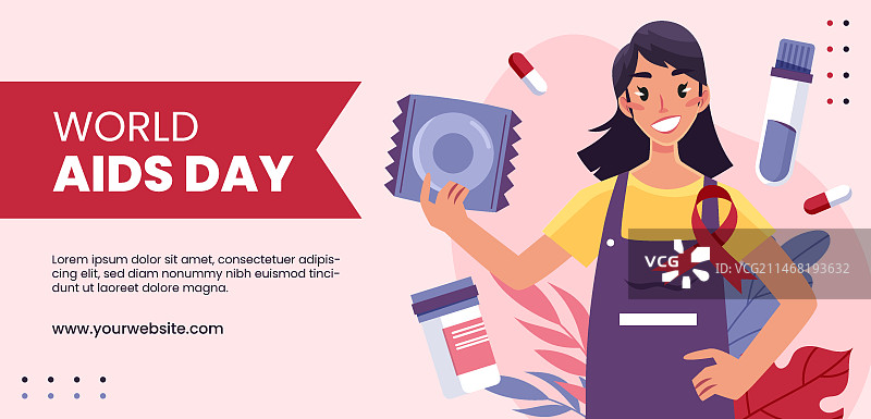 世界艾滋病日横幅模板图片素材