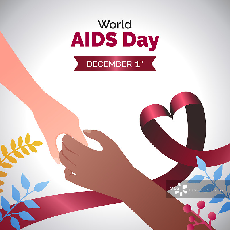 渐变世界艾滋病日插画图片素材