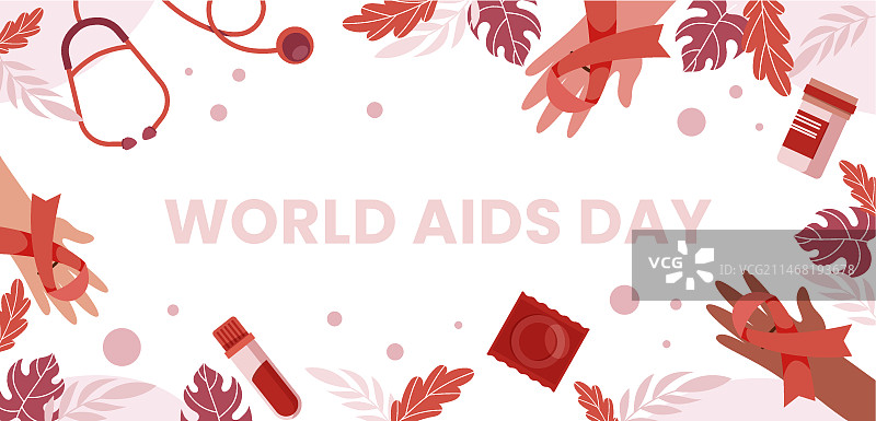 世界艾滋病日横幅模板图片素材
