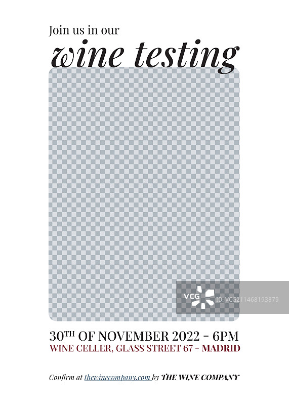 扁平风格品酒会邀请函图片素材