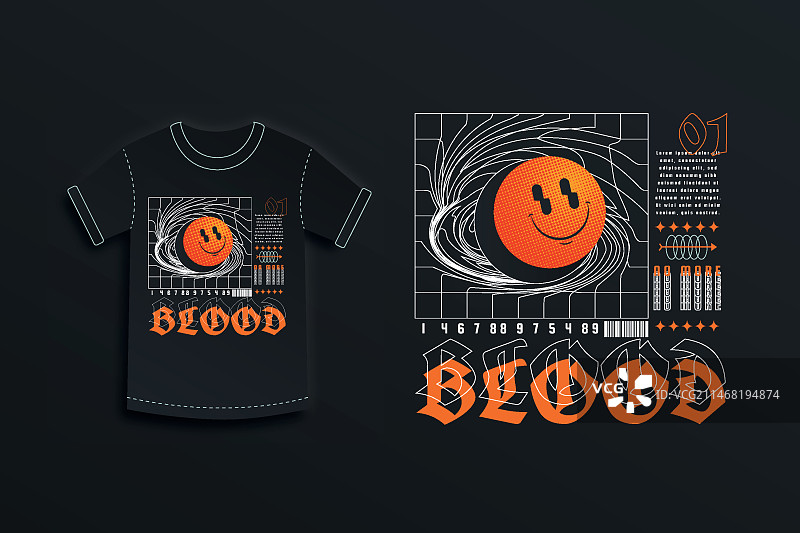 街头服饰手绘设计插画图片素材