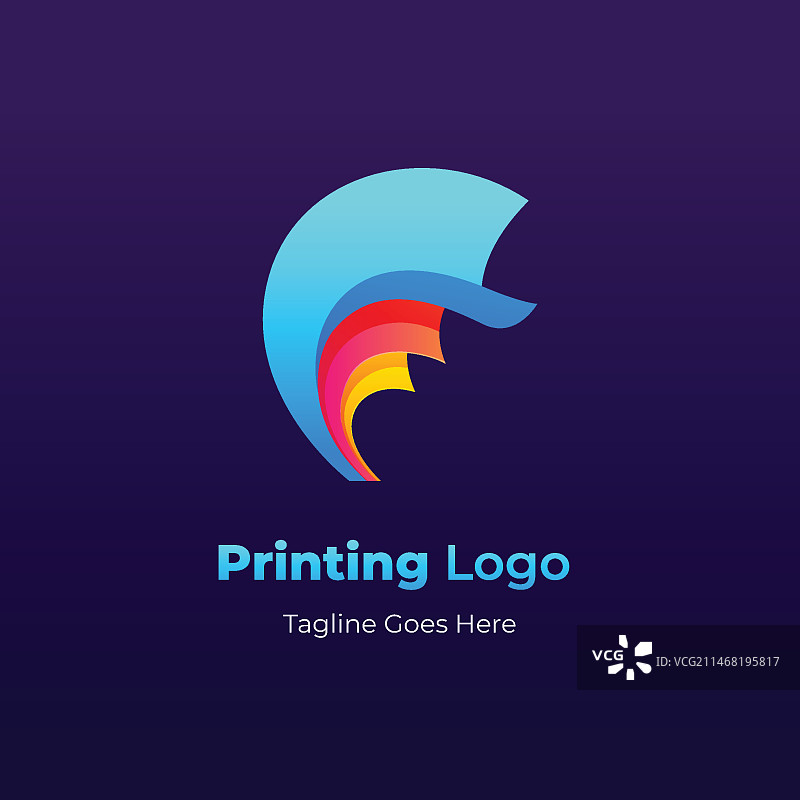 渐变印刷厂logo设计模板图片素材