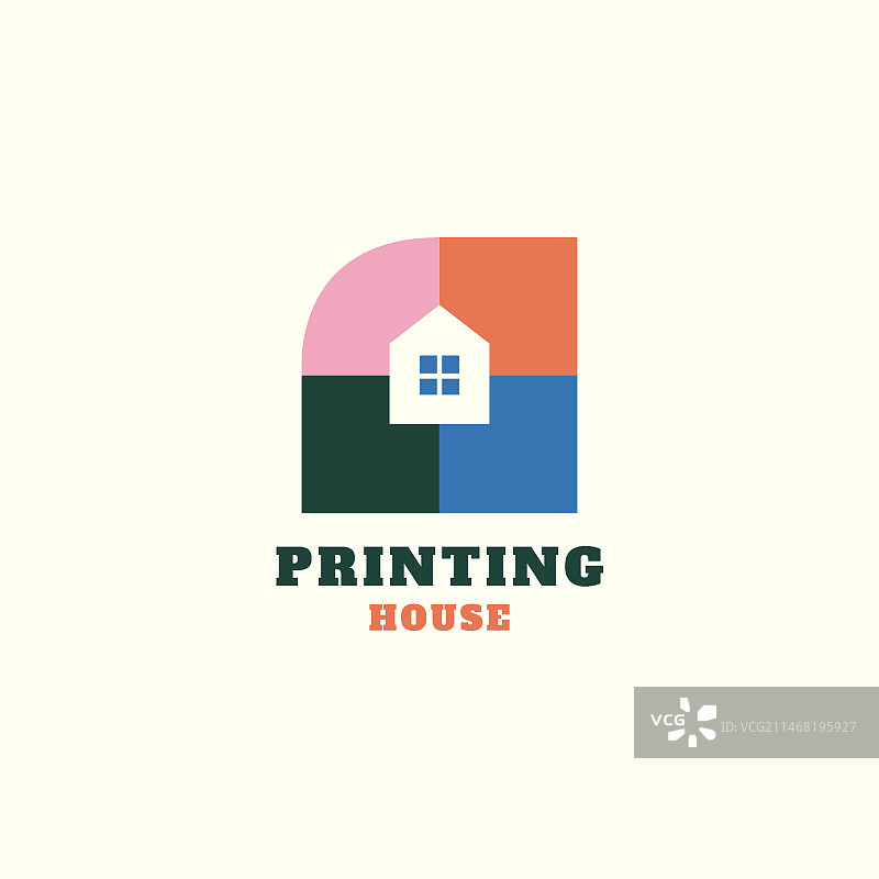 扁平风格印刷厂logo设计模板图片素材