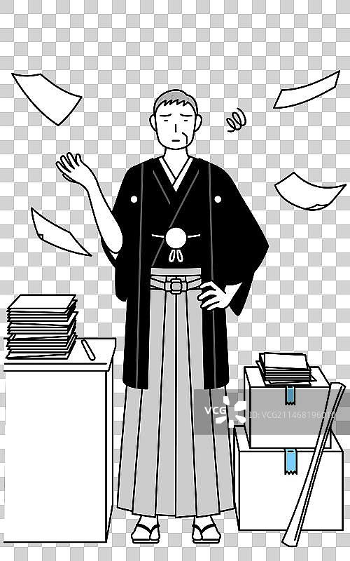 新年和婚礼上的年长男子穿着图片素材