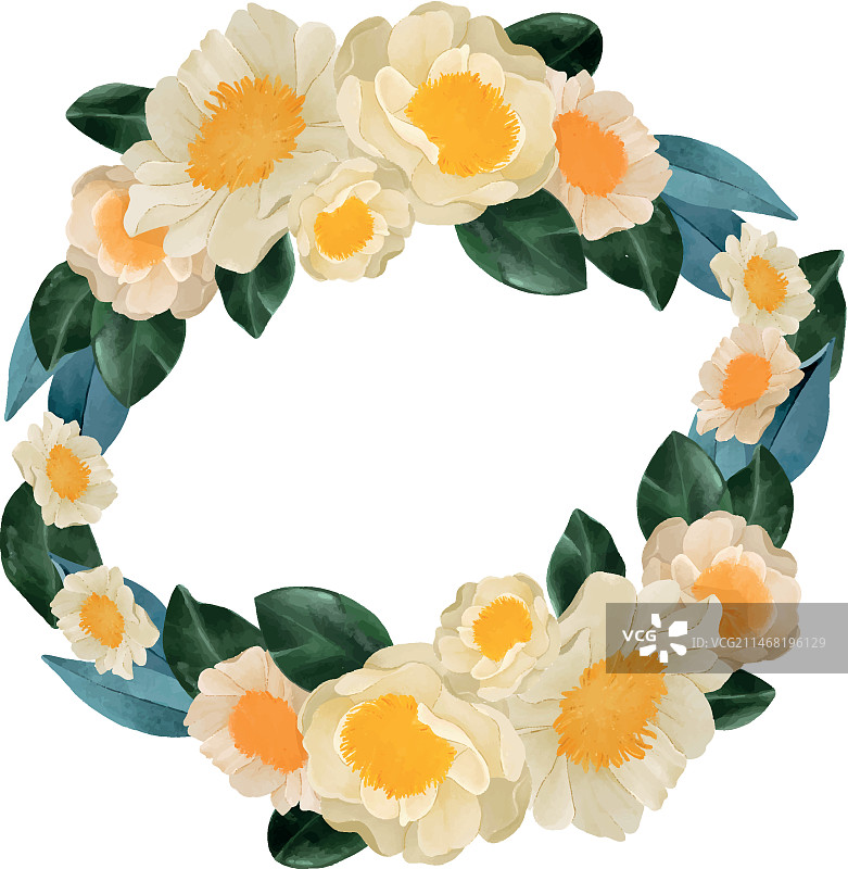 水彩花卉框架设计图片素材