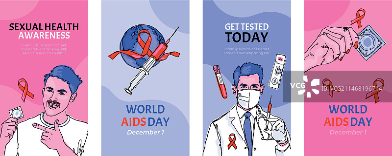 世界艾滋病日纪念Instagram快拍系列图片素材